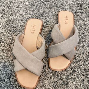 ABLE Mari Women's Gray Slide Sandals